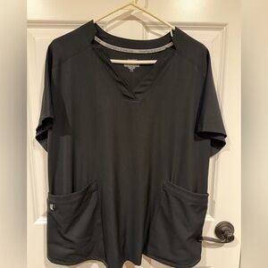 Women’s Size XL Climate Right By Cuddl Duds Black Scrub Top